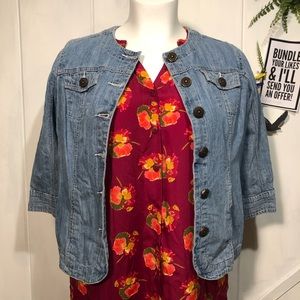 COPY - Christopher & Banks - XL Jean jacket 3/4 s…